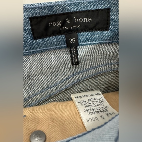 NWT Rag & Bone Two Tone Double Blue Denim Jean Moss Skirt 26 - Picture 13 of 15